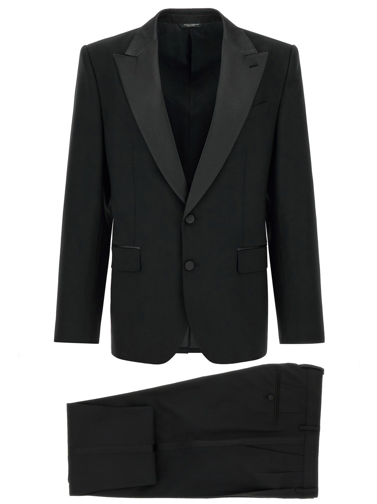Dolce & Gabbana Black Virgin Wool Two-Piece Suit