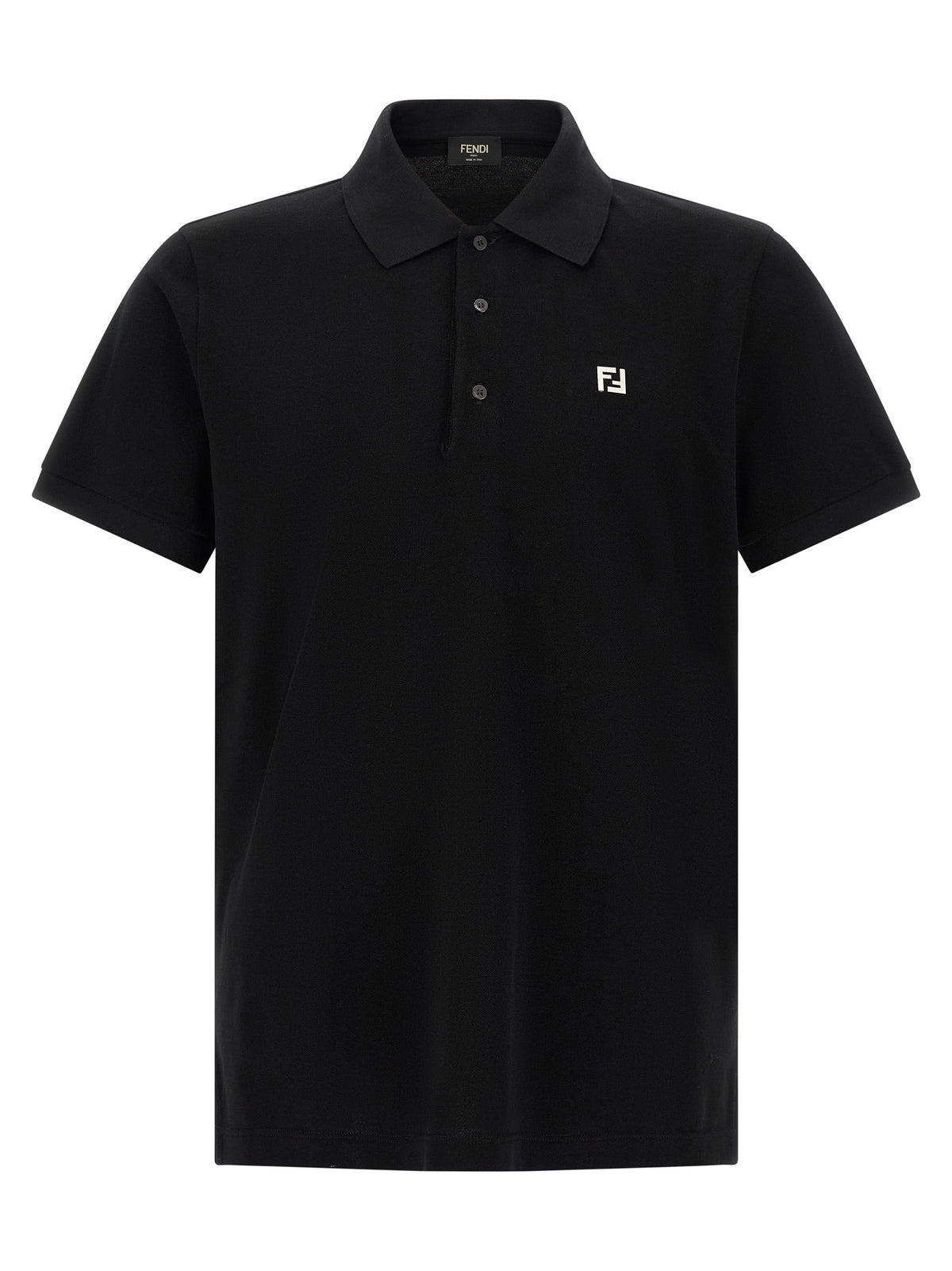Fendi Black Cotton Polo Shirt