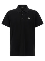 Fendi Black Cotton Polo Shirt