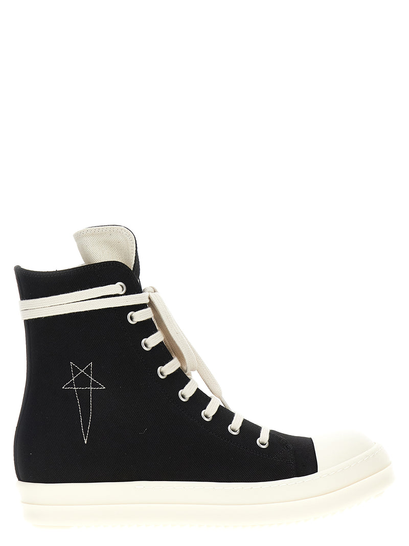 DRKSHDW Black Cotton High Top Sneakers - Urban Style Redefined