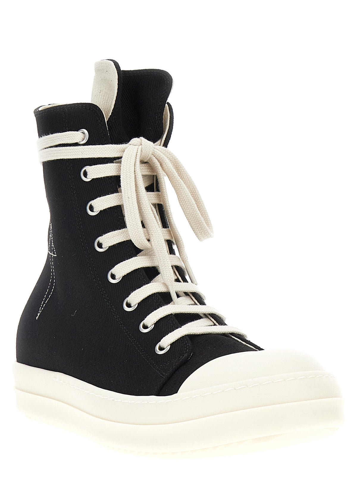 DRKSHDW Black Cotton High Top Sneakers