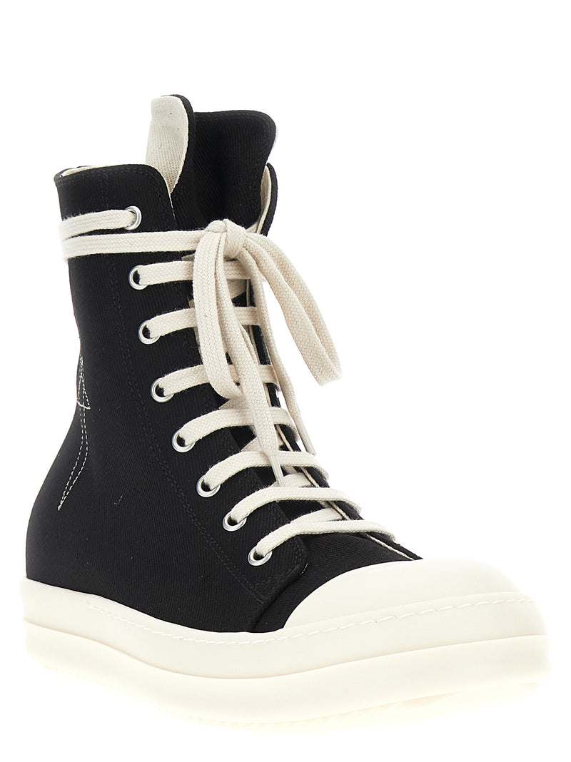 DRKSHDW Black Cotton High Top Sneakers - Urban Style Redefined