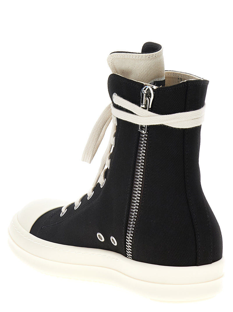 DRKSHDW Black Cotton High Top Sneakers - Urban Style Redefined
