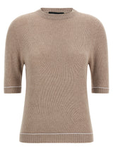 Fabiana Filippi Beige Virgin Wool Cardigan
