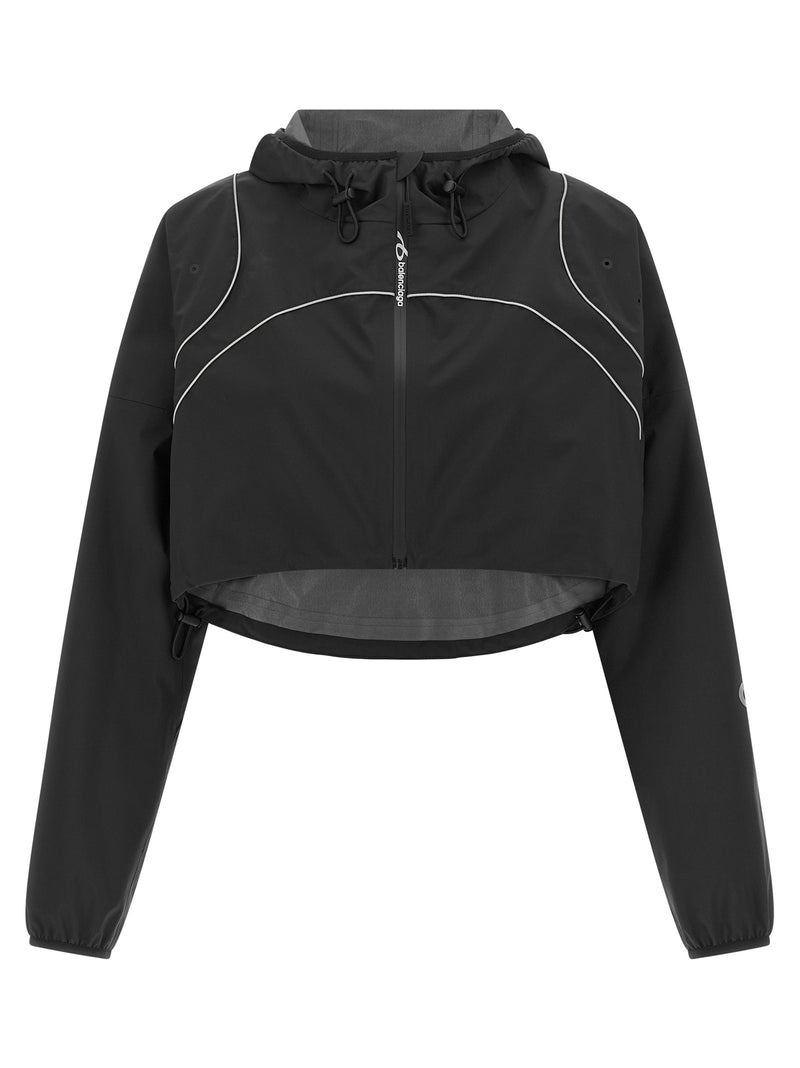 Balenciaga Techwear Black Cropped Sweatshirt