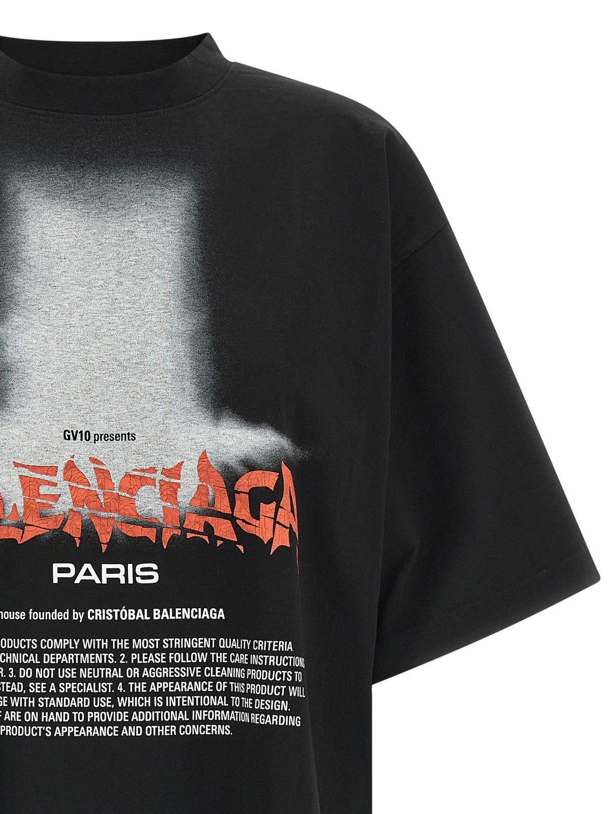 Balenciaga Black Cotton T-Shirt