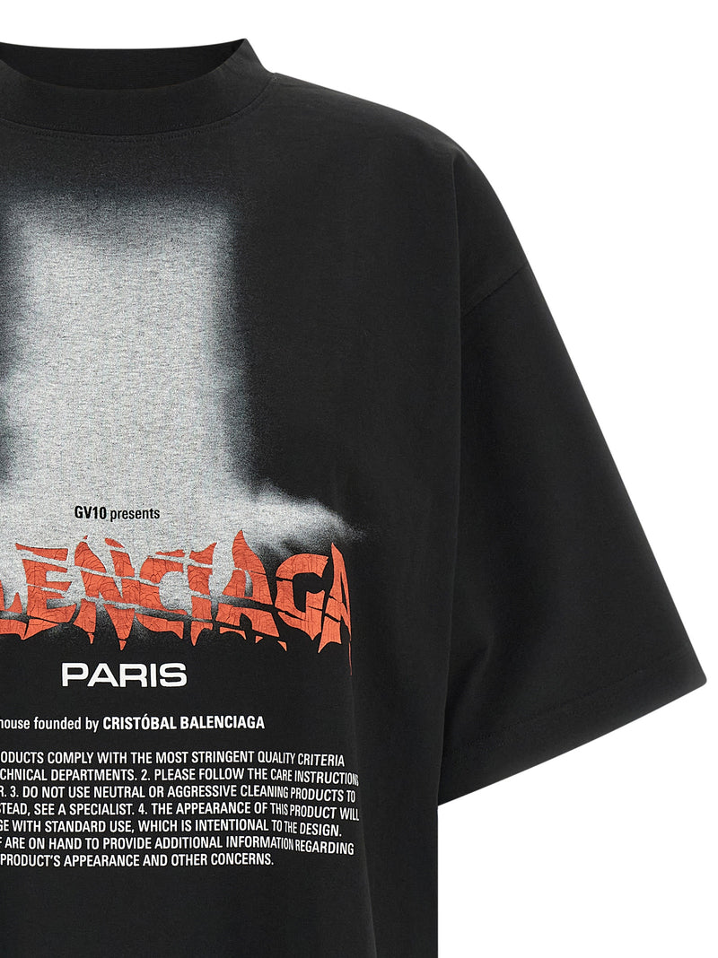 Balenciaga Black Cotton T-Shirt - Oversized Street Style