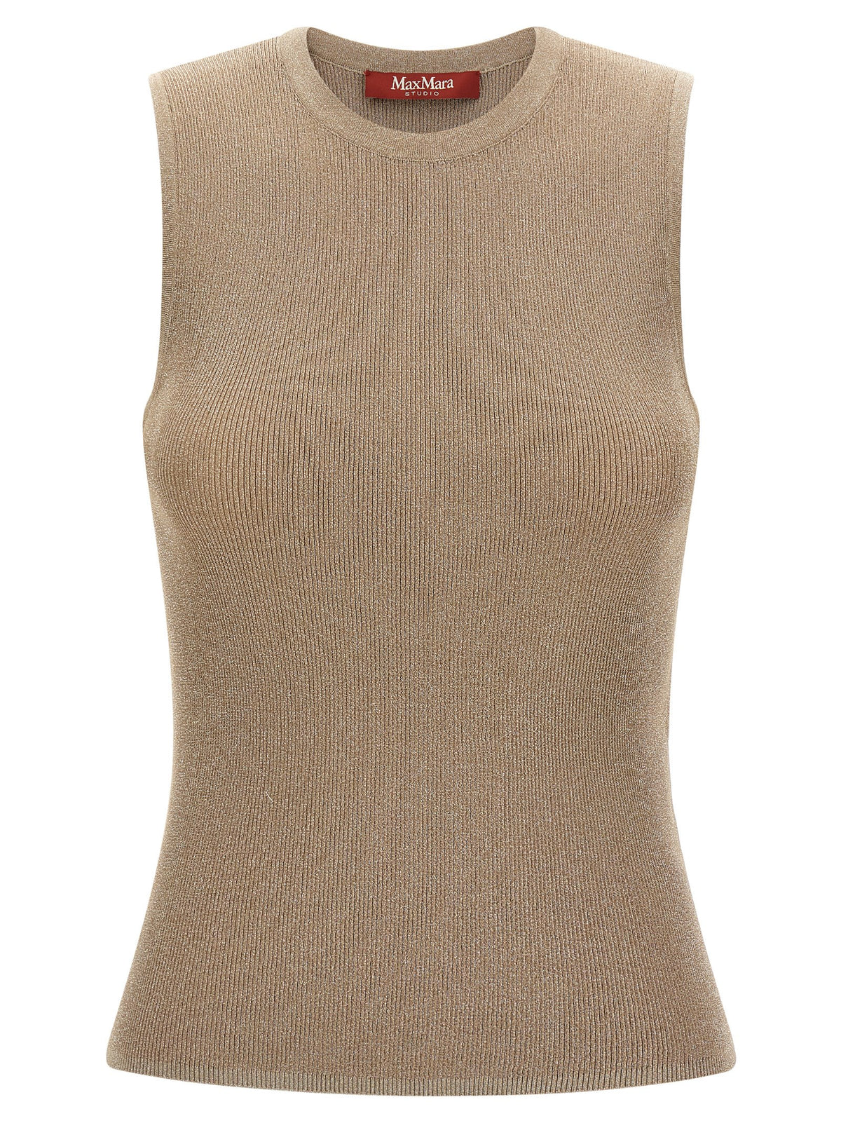 Max Mara Beige Polyamide Sleeveles T-Shirt