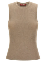 Max Mara Beige Polyamide Sleeveles T-Shirt