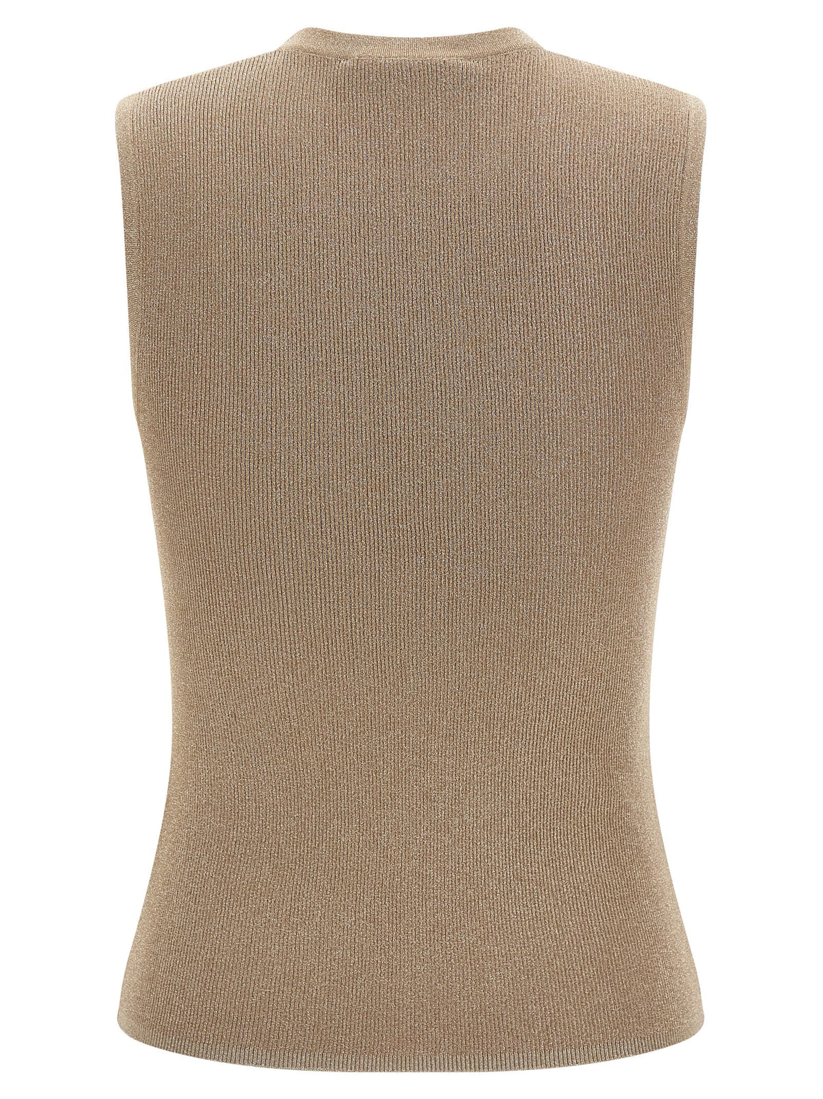 Max Mara Beige Polyamide Sleeveles T-Shirt