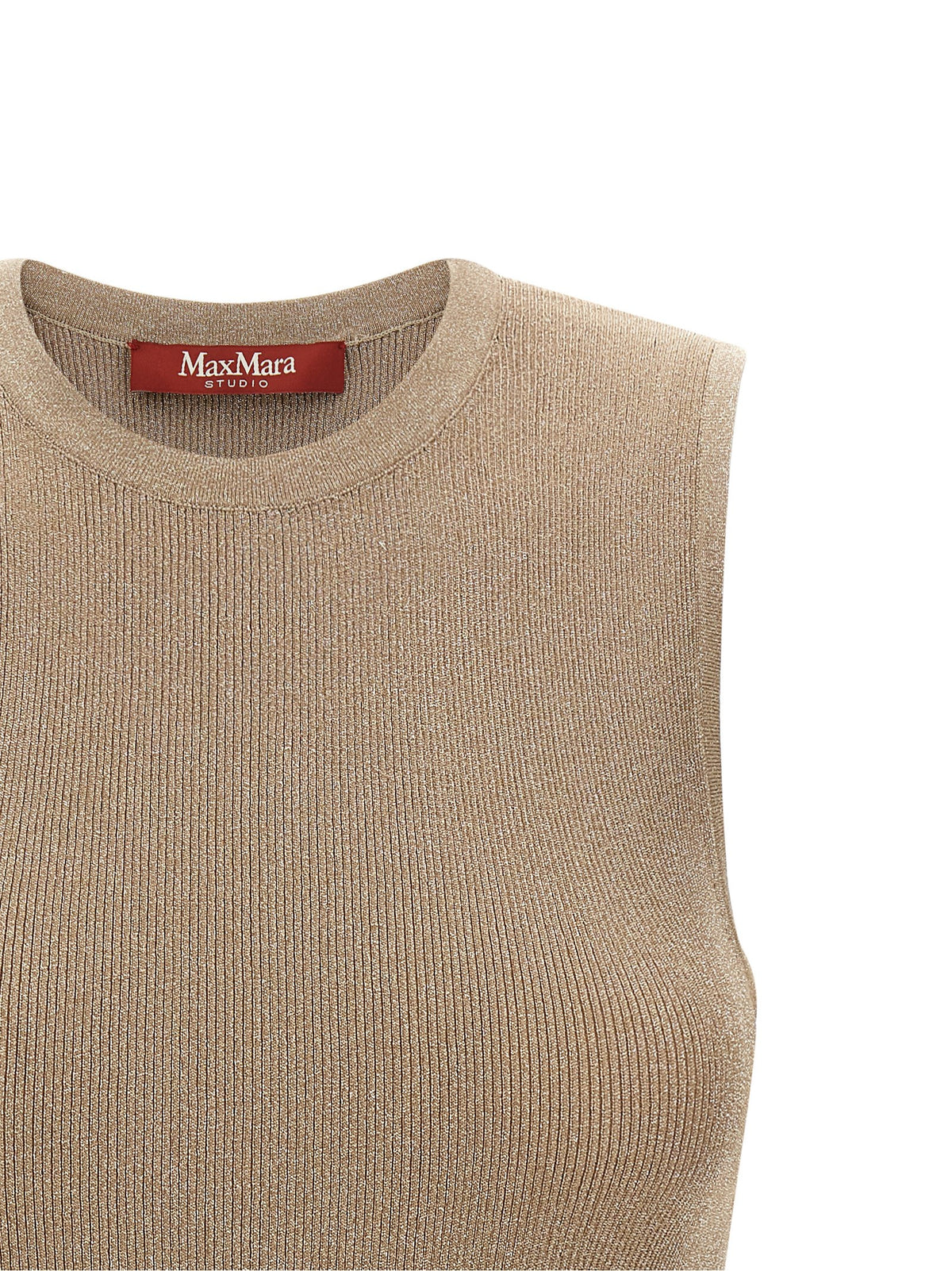 Max Mara Beige Polyamide Sleeveles T-Shirt
