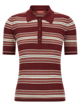 Max Mara Bordeaux Silk Polo Shirt