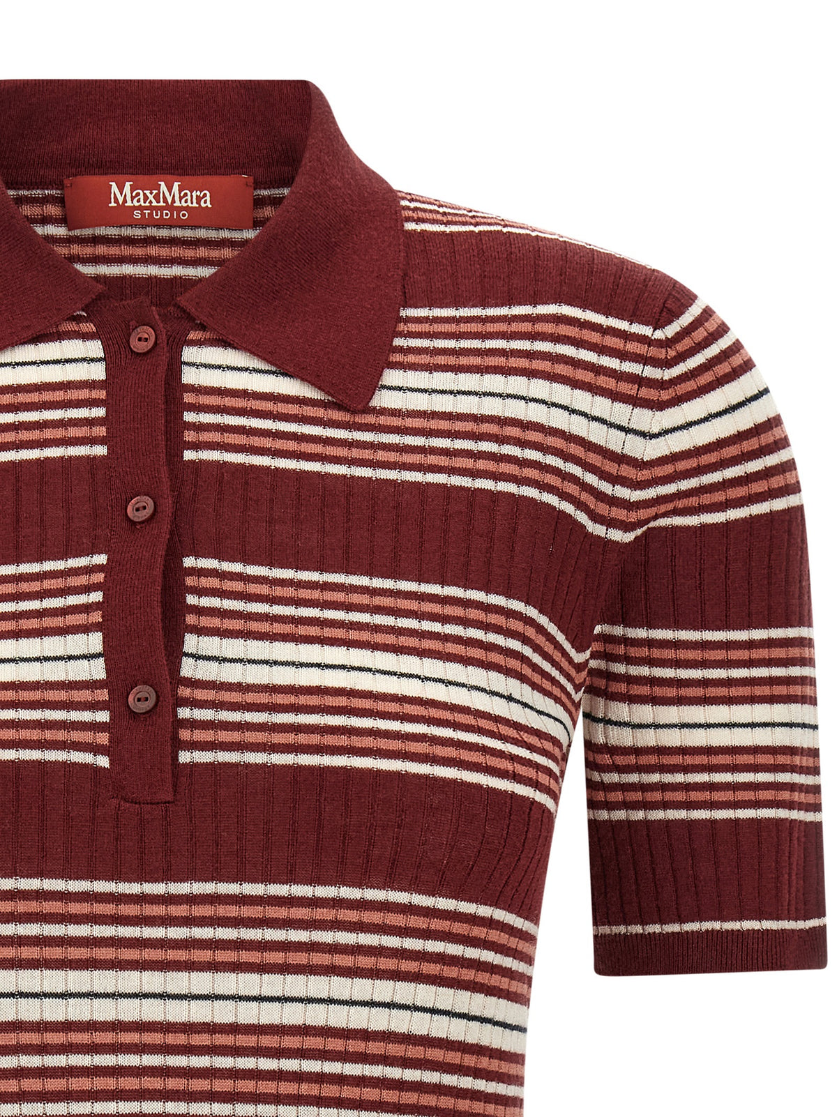 Max Mara Bordeaux Silk Polo Shirt