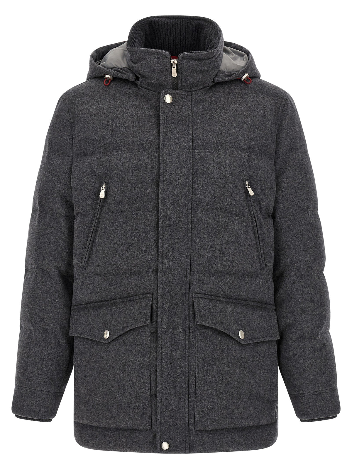 Brunello Cucinelli Gray Wool Parka
