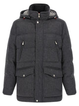 Brunello Cucinelli Gray Wool Parka