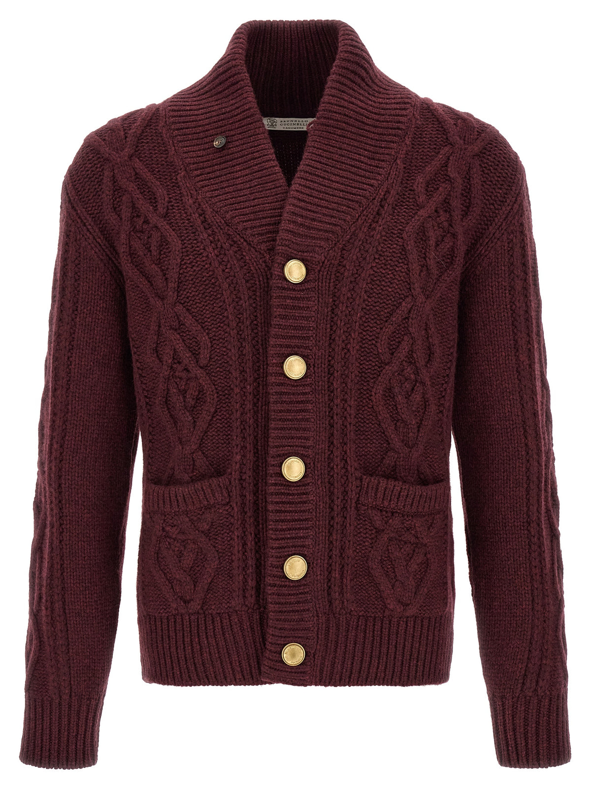 Brunello Cucinelli Bordeaux Cashmere Cardigan