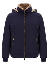 Brunello Cucinelli Blue Polyamide Full-Length Jacket