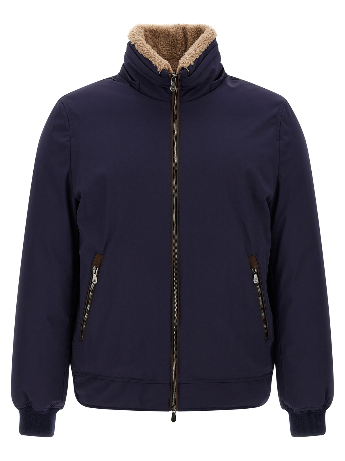 Brunello Cucinelli Blue Polyamide Full-Length Jacket