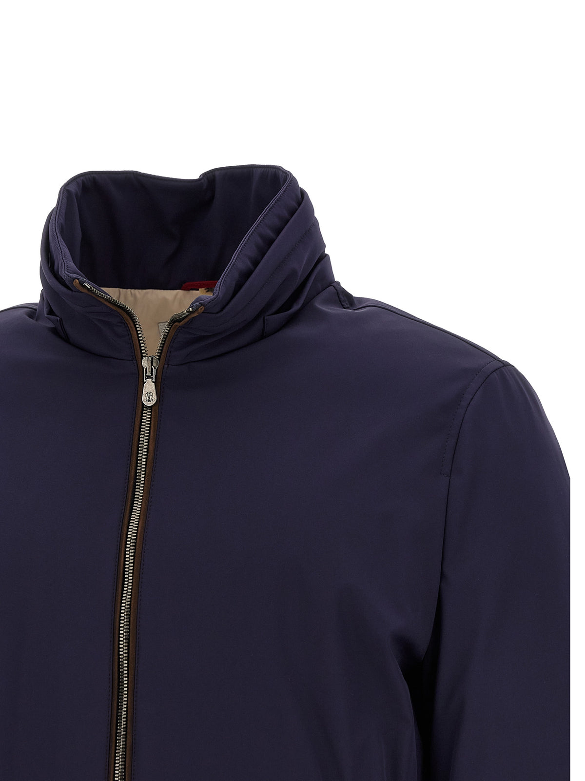Brunello Cucinelli Blue Polyamide Full-Length Jacket