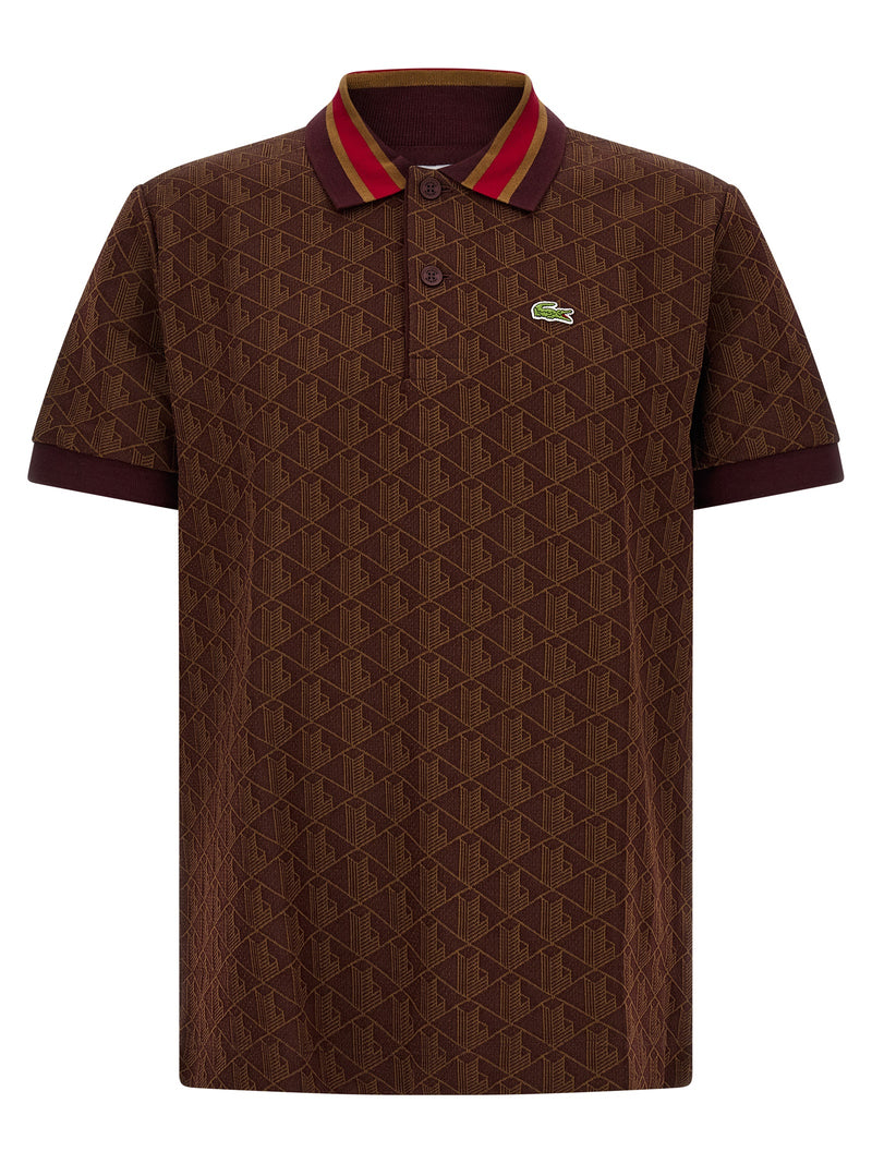 Lacoste Paris Brown Polyester Polo Shirt