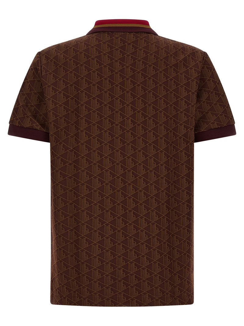 Lacoste Paris Brown Polyester Polo Shirt