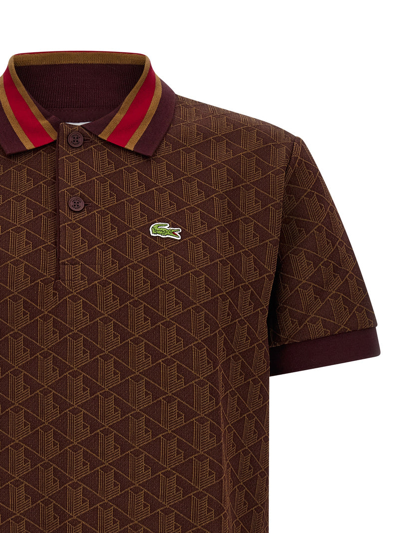 Lacoste Paris Brown Polyester Polo Shirt