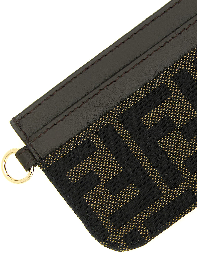 Fendi Brown Polyester Cardholder - Iconic FF Zucca Design