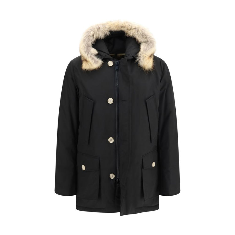 Woolrich Arctic Ramar Black Coat with Removable Fur Trim