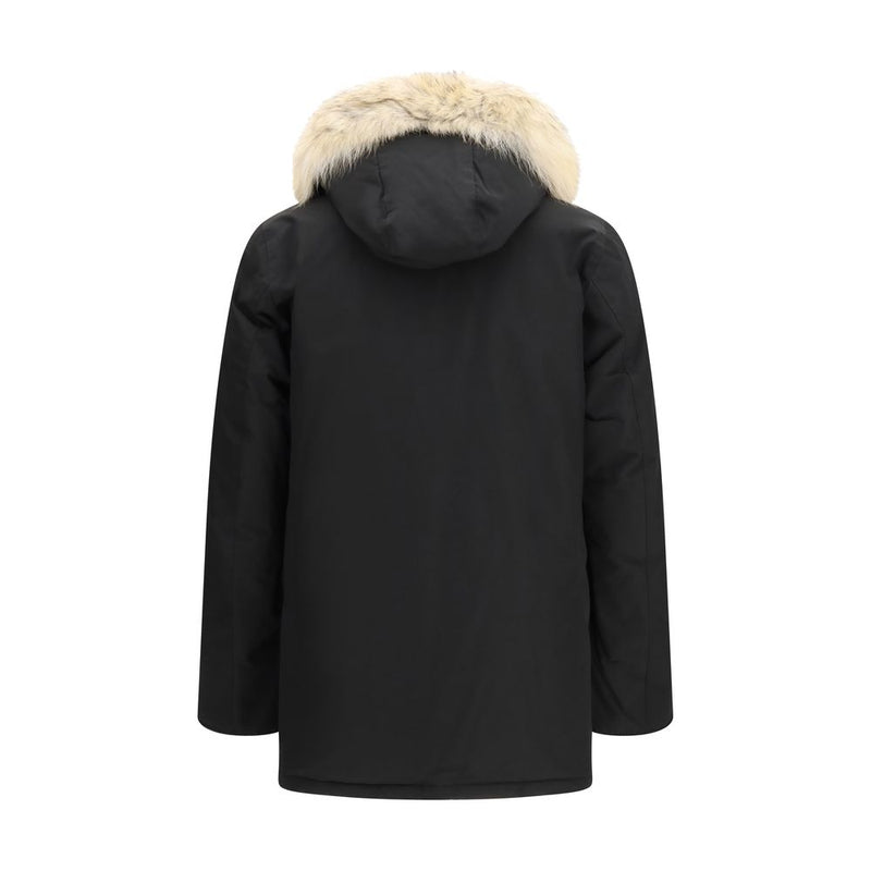 Woolrich Arctic Ramar Black Coat with Removable Fur Trim