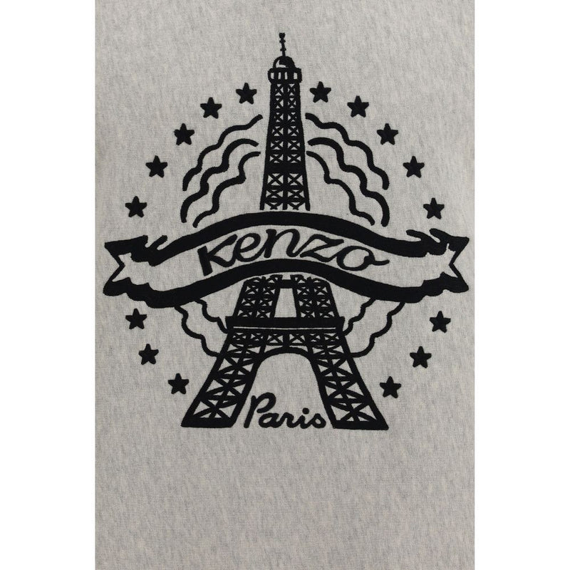 Sweatshirt Kenzo en Coton Gris avec Motif Tour Eiffel