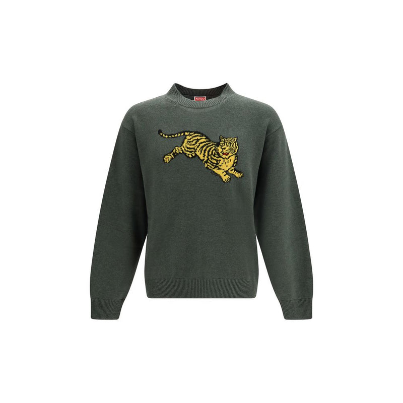 Kenzo Bicolor Cotton Sweatshirt - Jumping Tiger Embroidery