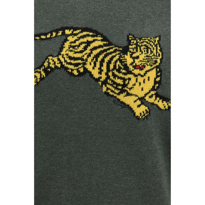 Kenzo Bicolor Cotton Sweatshirt - Jumping Tiger Embroidery