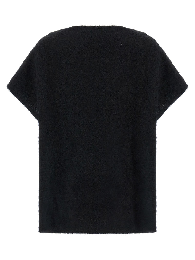 NUDE Black Alpaca Leather Cardigan