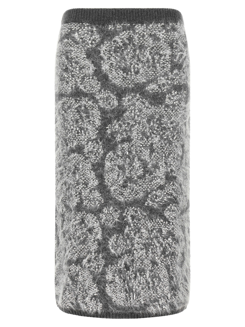 NUDE Gray Wool Midi Skirt - Elegant Knitwear for Women