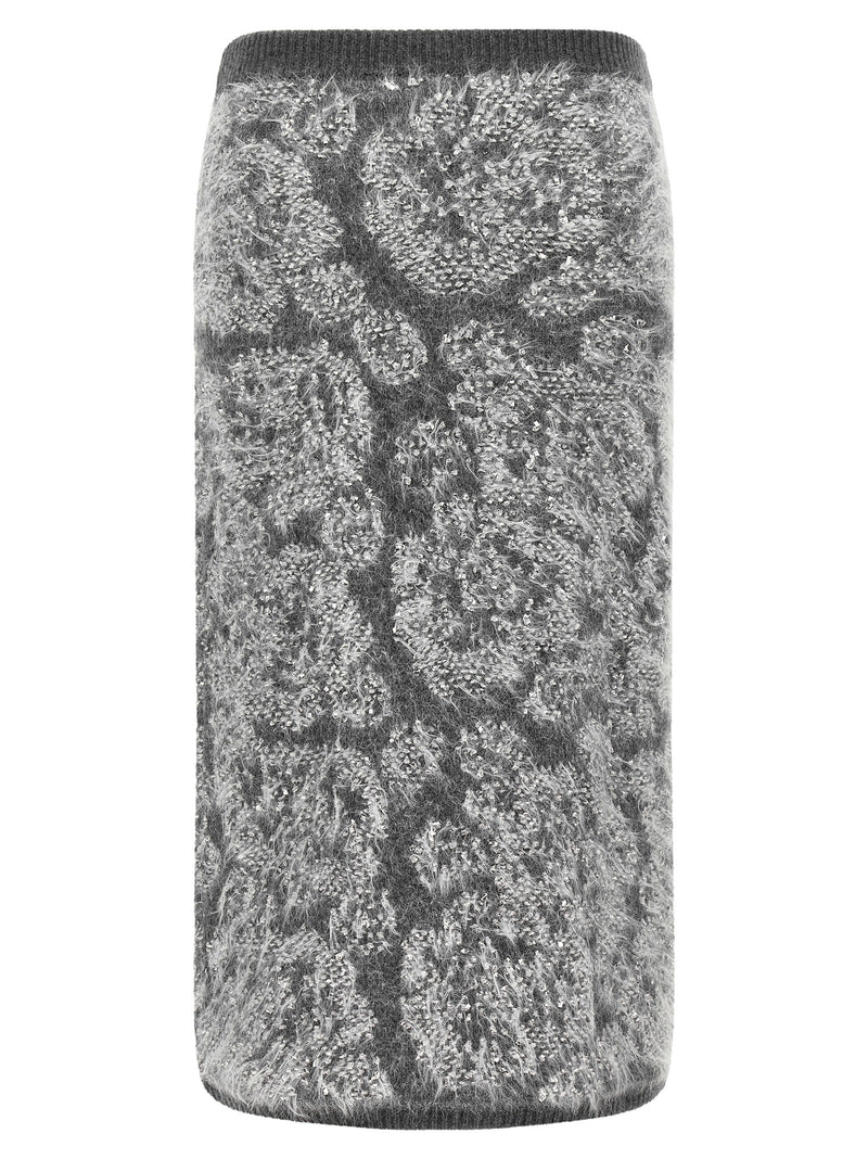 NUDE Gray Wool Midi Skirt - Elegant Knitwear for Women