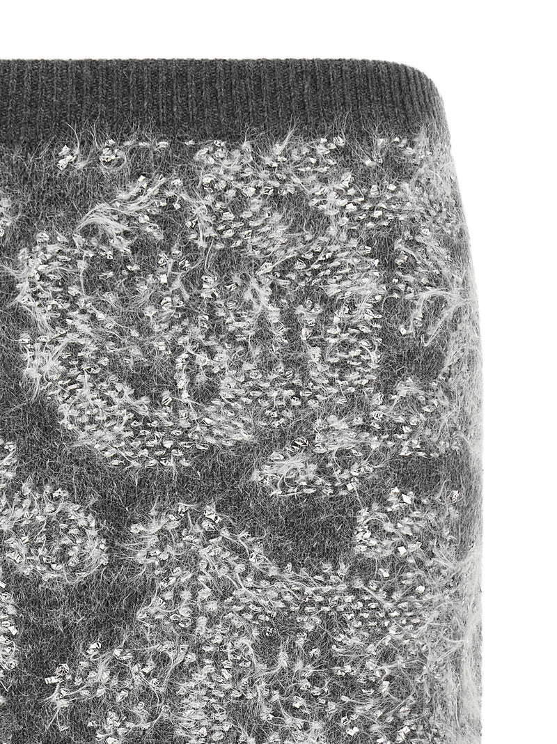 NUDE Gray Wool Midi Skirt - Elegant Knitwear for Women