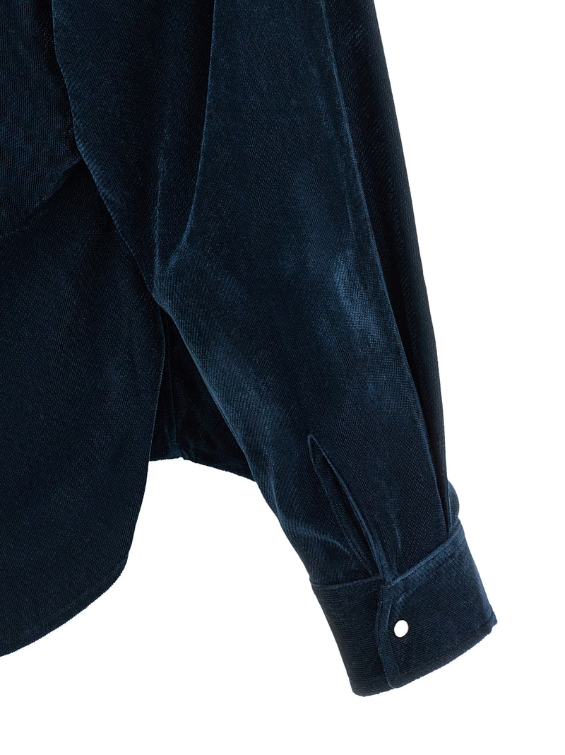 NUDE Blue Viscose Blouse - Modern Elegance