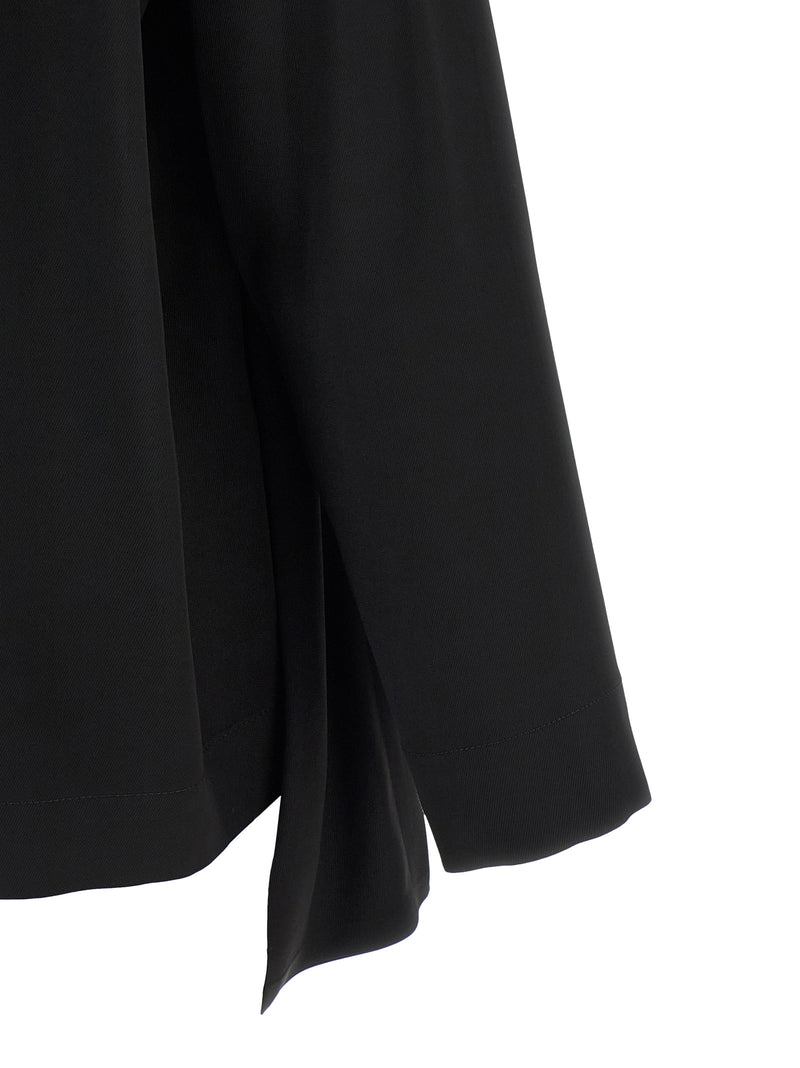 NUDE Black Viscose Blouse - Elegant Asymmetrical Design