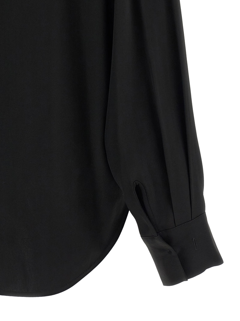 NUDE Black Viscose Blouse - Elegant Long-Sleeved Top