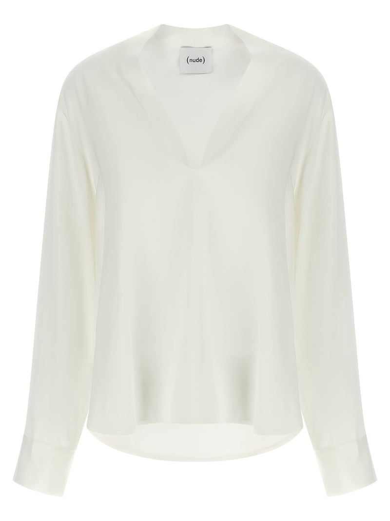 NUDE White Viscose Blouse - Sophisticated & Chic