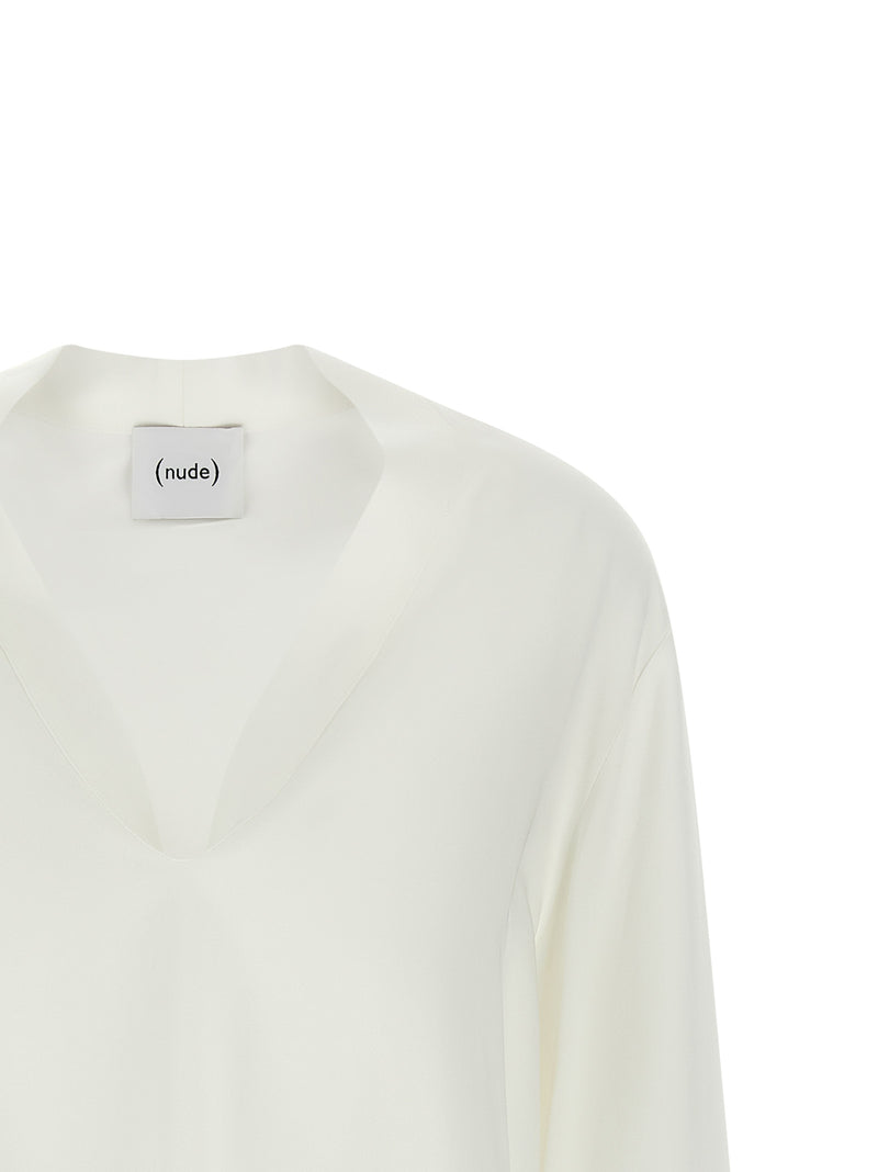 NUDE White Viscose Blouse - Sophisticated & Chic