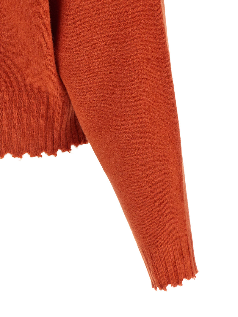 NUDE Orange Cashmere Cardigan - Luxurious V-Neck Sweater