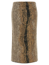 NUDE Brown Wool Midi Skirt