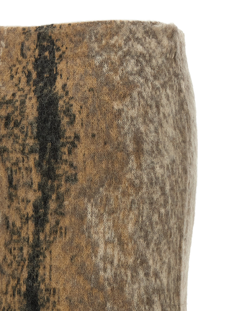 NUDE Brown Wool Midi Skirt - Luxurious Comfort and Style