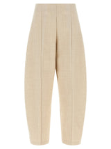 NUDE Beige Wool Cropped Pants