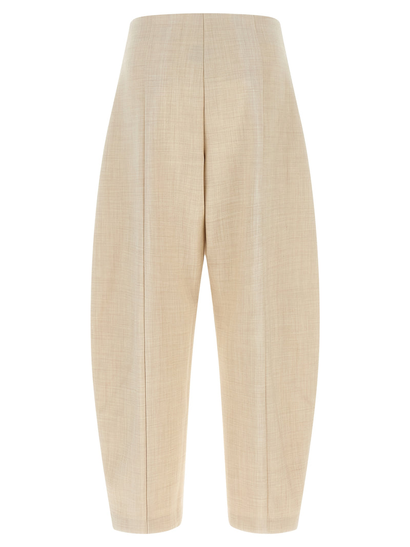 NUDE Beige Wool Cropped Pants for Women