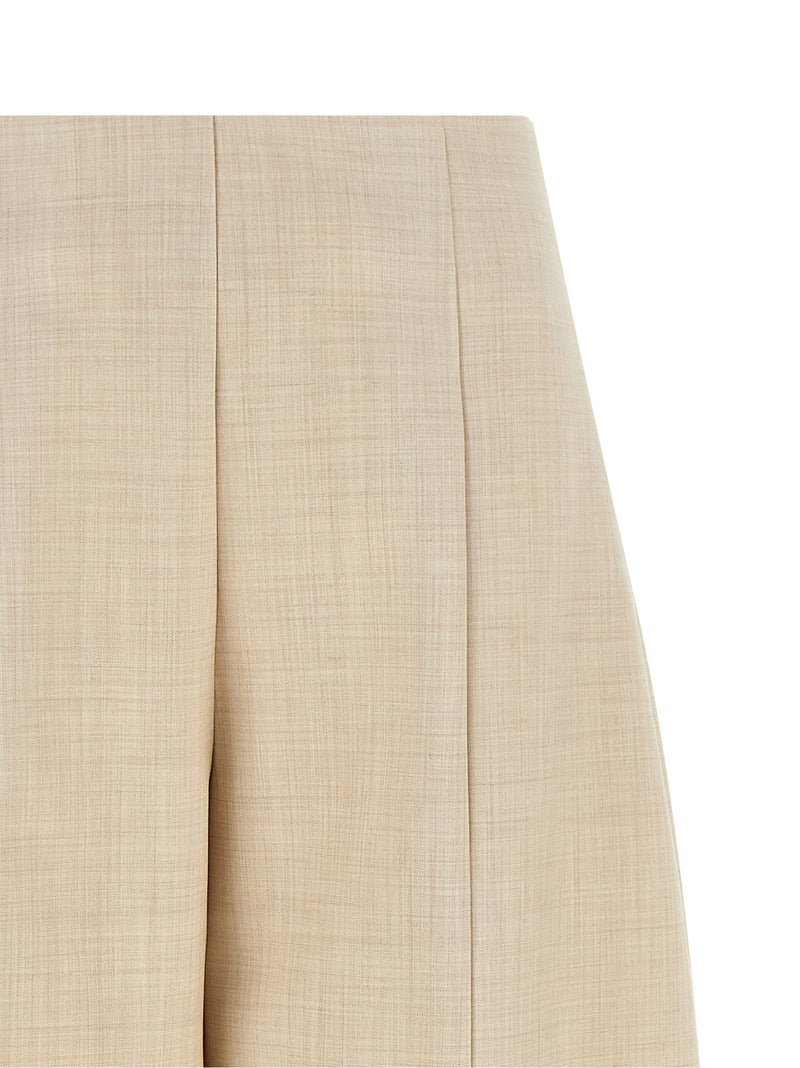 NUDE Beige Wool Cropped Pants for Women