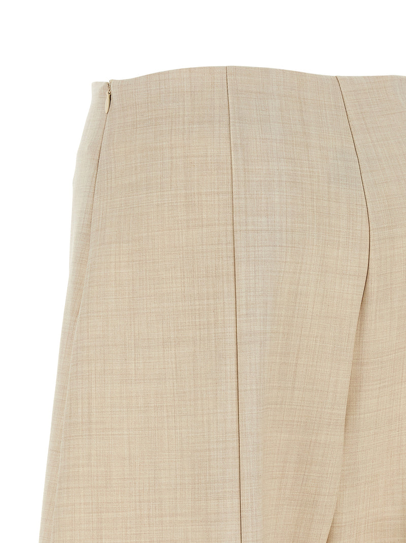 NUDE Beige Wool Cropped Pants for Women