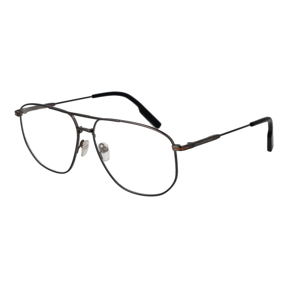 Ermenegildo Zegna Gray Aviator Glasses Frame for Men