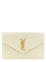 Saint Laurent White Calfskin Clutch Bag